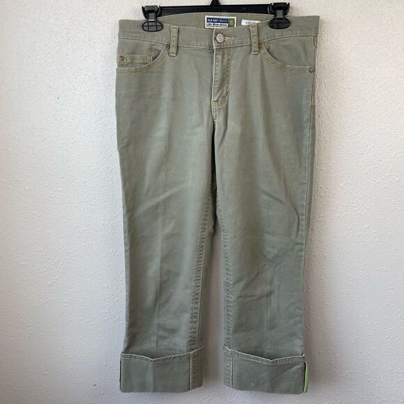 Old Navy Green Cropped Pants Size 8 EUC - Picture 1 of 6